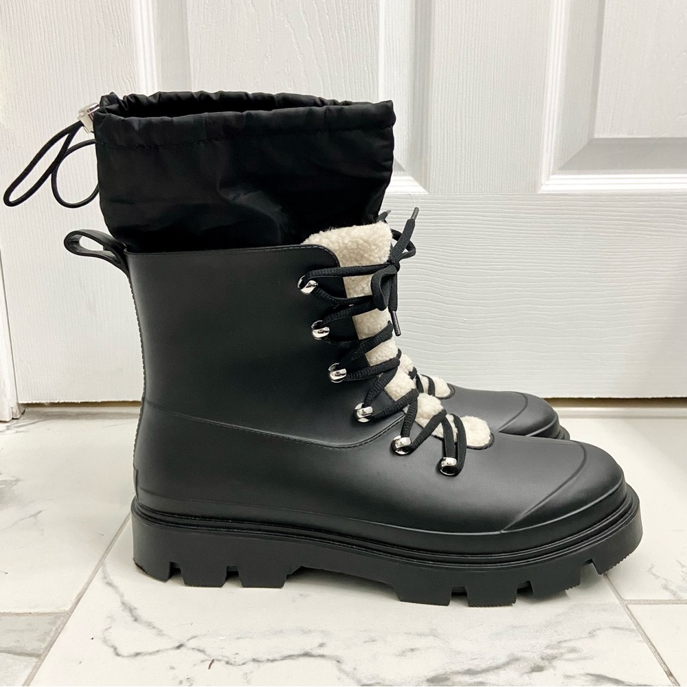 Marc Fisher Boots Womens 11 Freely Lug Sole Waterproof Sherpa Rubber Gorpcore - Picture 2 of 11